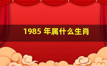 1985 年属什么生肖